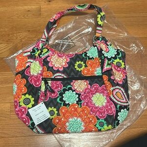 NWT Vera Bradley Ziggy Zinnia Crescent Handbag